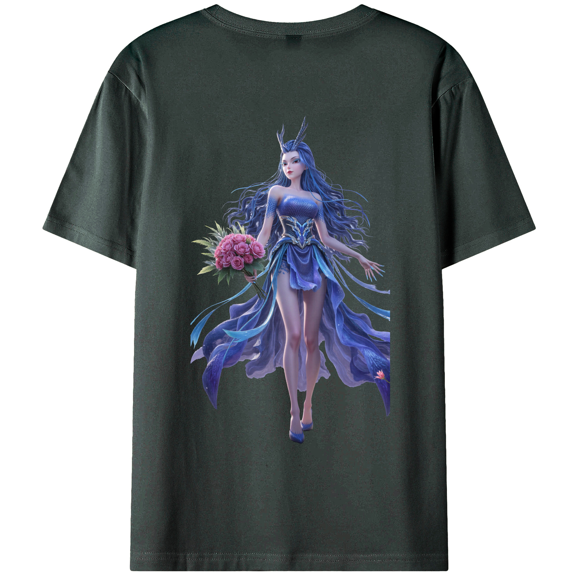 （画像用） Ne Zha 2 ナタ 魔童の大暴れ 綿100％ メンズ半袖Tシャツ（バックプリント） 通気性